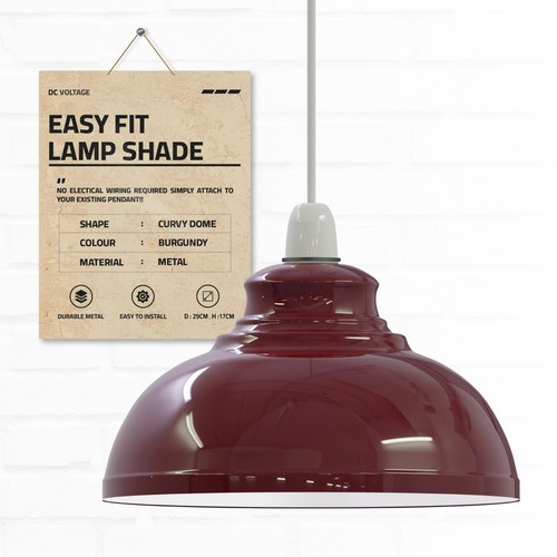 Industrial Ceiling Pendant Light Shades Retro Style Curvy Dome Shape lamp Shade - Picture 110 of 141