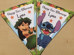 Handmade Personalised Lilo And Stitch Bunting Party Decoration