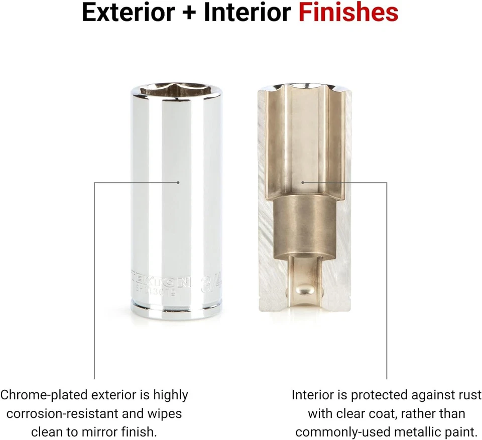 TEKTON 50 mm Socket Chrome-Plated Steel Deep-Length 3/4 in. Drive x 6-Point - Image 2 of 4