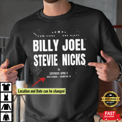 Custom Billy Joel Stevie Nicks Two Icons One Night Concert T-Shirt Men Women