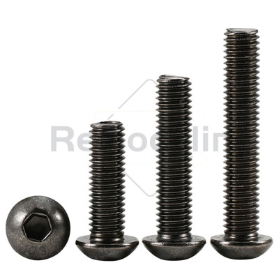 Linsenkopfschrauben Innensechskant M2 M2.5 M3 M4 M5 M6 M8 Schwarzes Vernickeln