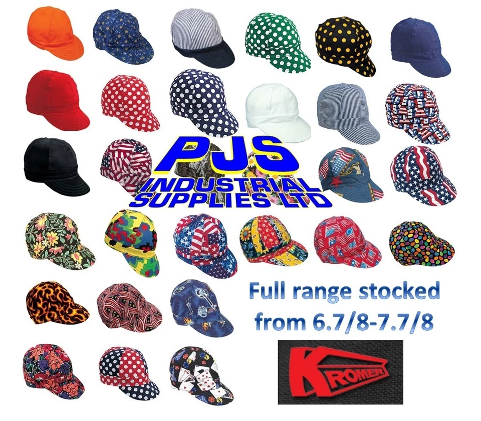 Original Kromer Schweißer Schweißkappen 6,7/8 7 7,1/4 7,3/8 7,1/2 7,5/8 7,3/4 7,7/8