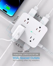 Surge Protector Power Strip - HANYCONY 8 Outlets 4 USB