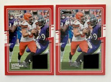 2020 Donruss Football Baker Mayfield Threads Jersey Patch Error No Name 2 Lot 23