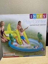 Intex Gator Inflatable Swimming Kids Pool Play Center with Water Sprayer Slide O
