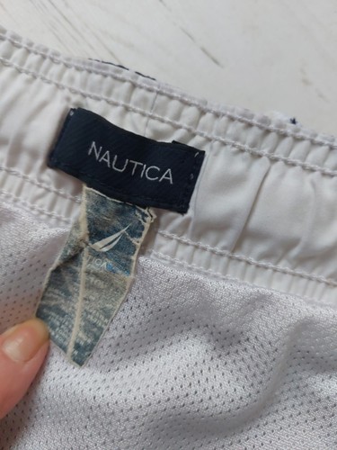 Men Boys Swim Shorts By Nautica Size Small ( I Think) Blue White Yellow 3 pocket - Picture 5 of 7