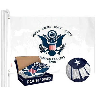 Coast Guard Flag 3x5 Ft - Double Sided Embroidered