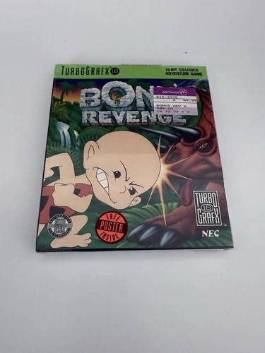 Bonk's Revenge TurboGrafx-16 -Tested Authentic Complete CIB WITH RARE OUTER BOX