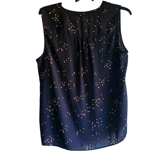 Camicetta senza maniche CHAUS New York blu navy multicolore a pois floreale XL - Foto 5 di 6