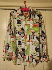 VINTAGE Guess Georges Marciano - Hotel Print Long Sleeve 80s Shirt USA XL