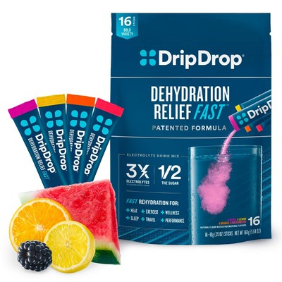DripDrop Hydration - Bold Variety Pack Watermelon, Berry, Lemon, Orange 16