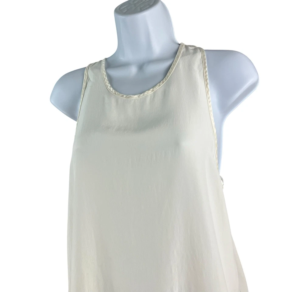 Frame Cami Tank Womens Medium Cream Silk Blouse Top Sleeveless Luxury Designer - Image 3 of 4