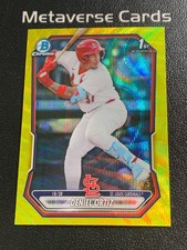 2026 Bowman Chrome Prospects 1st Deniel Ortiz Yellow Wave Refractor 46/75