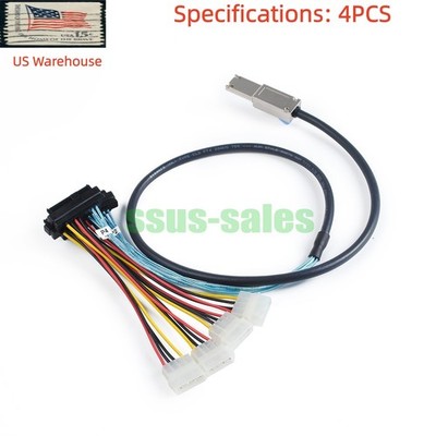 X4 1M SFF8088 to 4x SFF8482 SAS Cable IDE Power four 3.5'' SAS/SATA hard drives