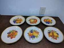 SET OF 6 WINTERLING SCHWARZENBACH GERMANY W/GOLD TRIM SALAD PLATES - 7.5"