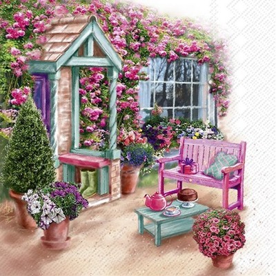 IHR Servietten Garden View | pink | 33 x 33 cm | 3 lagig | 20 Servietten