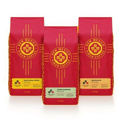 New Mexico Piñon Coffee 3-Pack Traditional, Adobe Morning Biscochito 12oz Ground
