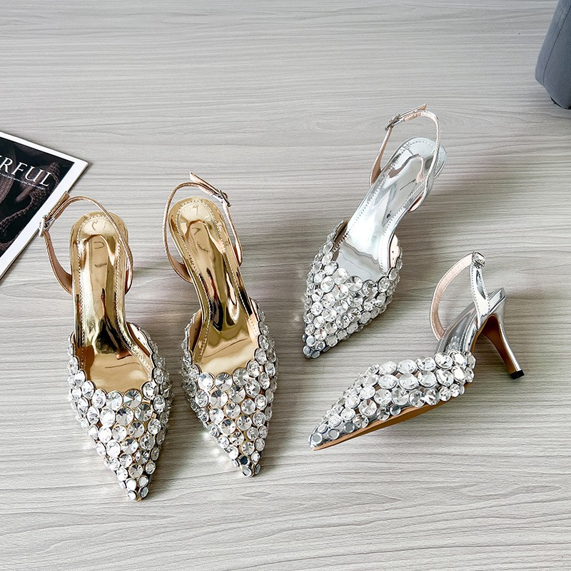 New Women's Pointed Toe Shoes Womens Roman Hollow Out High Heels Sandals Sz