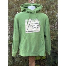 The North Face Mens Green Graphic Logo Pullover Hoodie Size Large