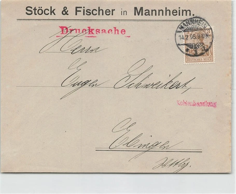 108555) DR Blg mit Perfin / Firmenlochung S&F aus Mannheim, Stöck & Fischer - Bild 1 von 1