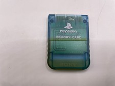 Sony Playstation 1 Ps1 Memory Card Originale Blu Trasparente Scph-1020