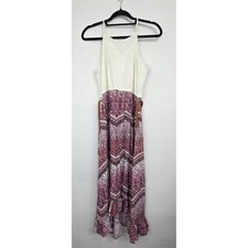 Art Class Dress Girls XL 14/16 White Pink Floral Lace Boho Maxi Excellent