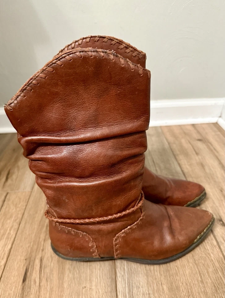 Botas de Vaquero de Colección Zodiac para Mujer 10M Cuero Lauper Slouch Punta de Tacón Chapada Foto 3 de 4