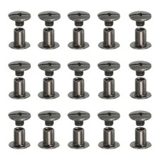 Chicago Screws, Leather Rivets for Belt Bag M5 x 7 mm & 80 Pack & Black