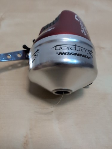 VINTAGE JOHNSON SCORPION Push Button REEL Pre-owned Has Some Ware - Picture 4 of 6