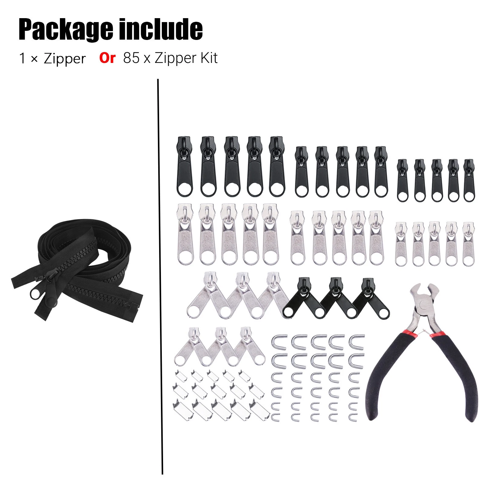 85PCS Universal Zipper Repair Kit Clothing Tent Bag Broken ZipperFix Replacement - product detail image 6