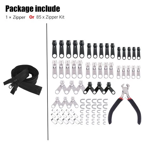 85PCS Universal Zipper Repair Kit Clothing Tent Bag Broken ZipperFix Replacement image 6