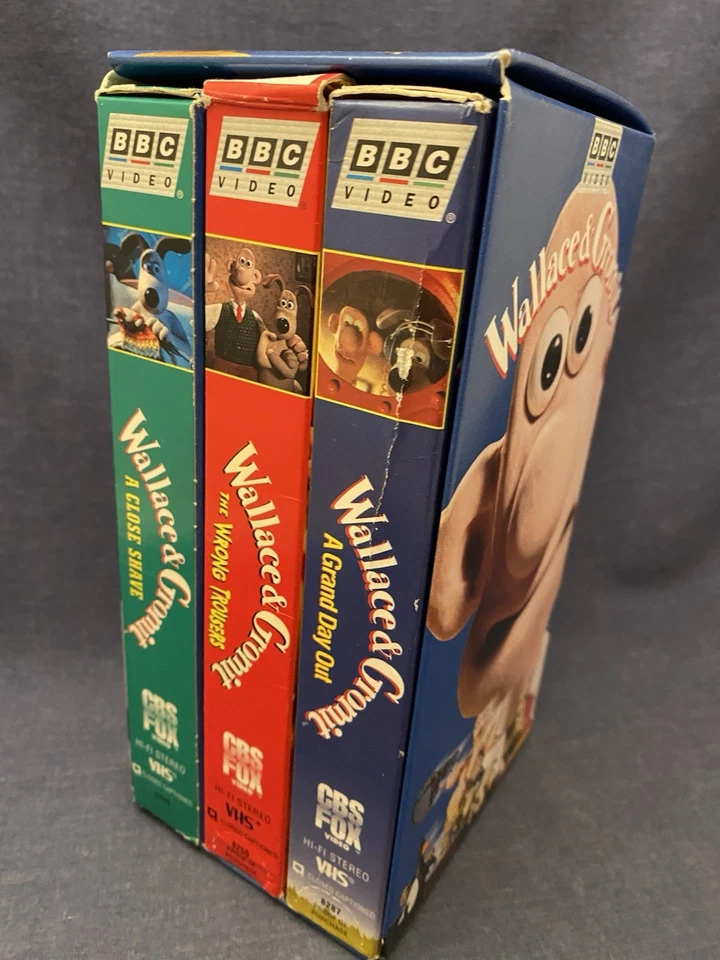 Wallace & Gromit VHS Box Set 1996 Close Shave Grand Day Wrong Trousers TESTED - Image 2 of 4