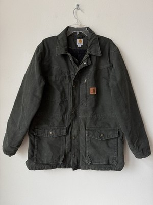 Carhartt Sandstone Rancher Coat Barn Jacket Chore Canvas Workwear Medium Cargo