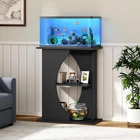 MAHANCRIS 10 Gallon Fish Tank Stand, Wooden Aquarium Stand with 3-Tier Storage S