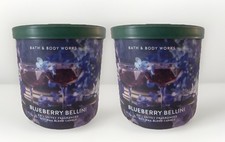 LOT OF 2 Bath Body Works Blueberry Bellini 3-Wick Candle 14.5 Oz FREE SHIPPING