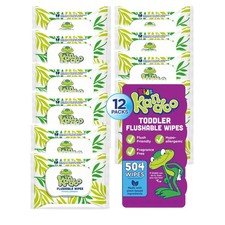 42 Count Pack of 12 , Flushable Wipes for Baby and Kids by Kandoo,...