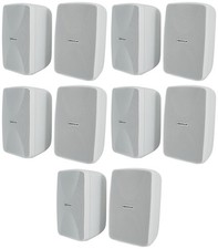 10 Rockville WET-40W 4" 70V Commercial Indoor/Outdoor Wall Speakers White Swivel
