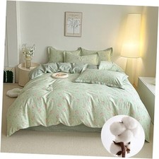 Floral Duvet Cover Set Reversible 100 Cotton Duvet Cover 3 Queen Sage Green