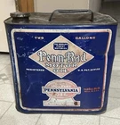 VINTAGE METAL PENN RAD MOTOR OIL CAN 100% PURE PENNSYLVANIA PHILADELPHIA PA CAN