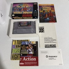 Super Double Dragon SNES Super Nintendo CIB Complete REG CARD and POSTER