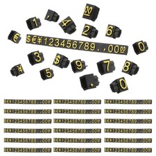 20 Set Price Tag Cube 3" x 0.24" Adjustable Counter Stand Label, Black Gold