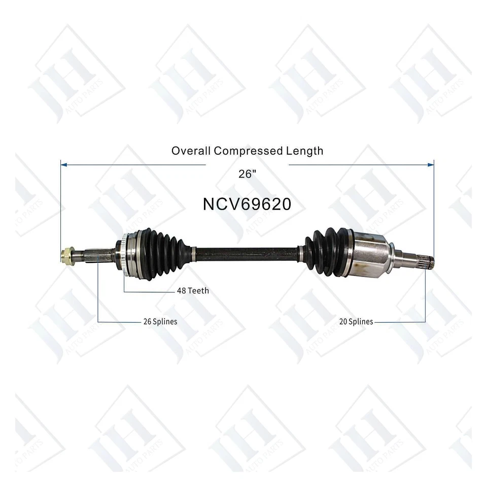 OE Front Pair Left Right CV Axle Shaft Set For 2004-09 Toyota Prius L4 1.5L FWD - Image 2 of 4