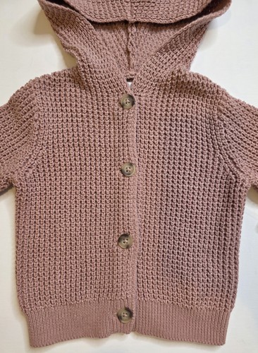 Old Navy Baby Strickjacke Pullover Hoodie rosa Häkel Zopfmuster 18-24 Monate Neu mit Etikett - Bild 13 von 20