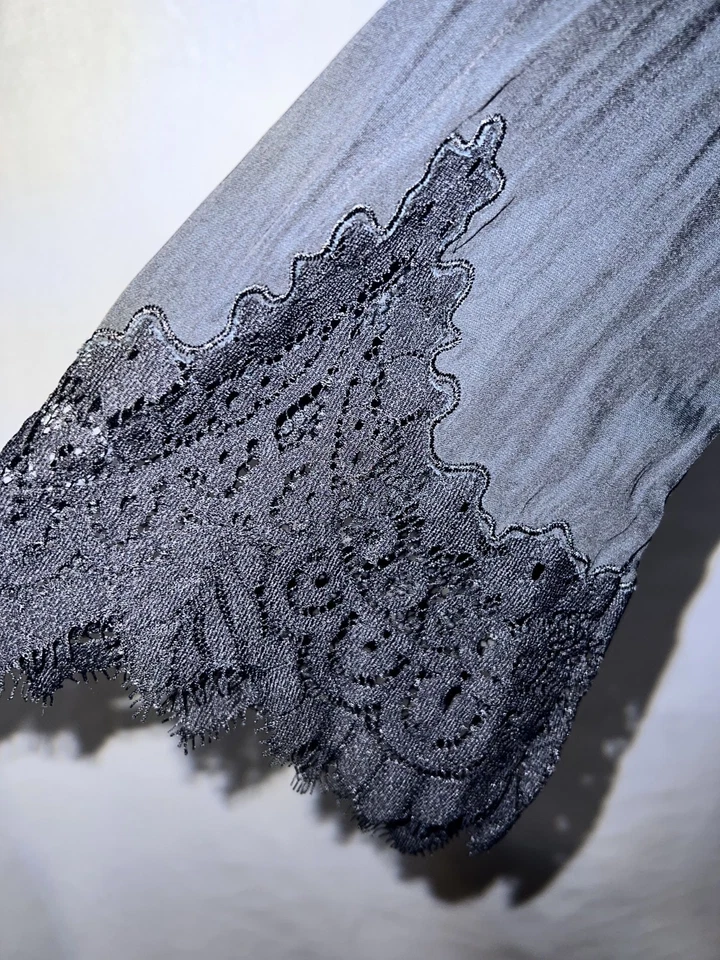 Conjunto Kendall & Kylie Talla XS Negro Mameluco Ribete de Encaje Caprichoso Bruja Grunge Gótico Foto 4 de 4