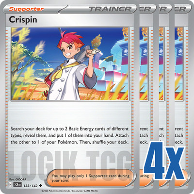 4x Crispin 133/142 x4 - Stellar Crown - Pokemon TCG - Uncommon - Playset