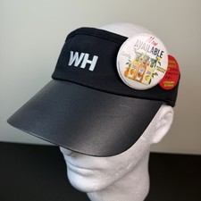 Waffle House WH Logo Black Visor Hat with 2023 Promotional Pins Fast Food