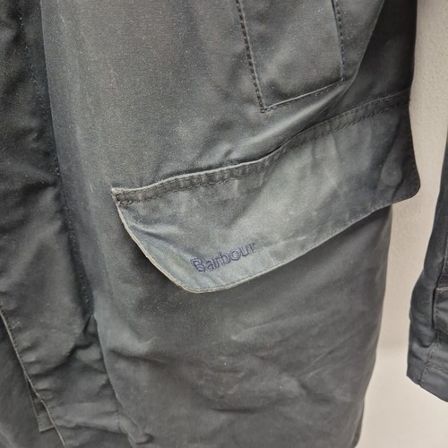 Barbour Nairn Wax Waterproof Tartan Rain Country Navy Mac Coat Size Small Men's - Picture 9 of 12