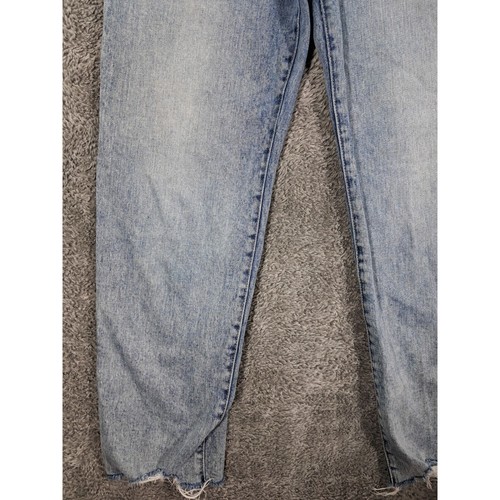 Old Navy Jeans Womens Sz 6 Straight Leg Denim Blue Stretch High Waist Cut-Off - Picture 3 of 10