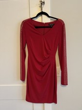 GUESS Red Studded Bodycon Dress Y2K 90s Holiday Dress