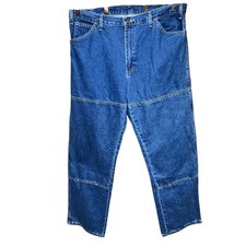 Dickies Blue Denim Utility Workwear Double Knee Jeans Men's Size 38x32